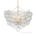Modern Luxury Chandeliers Spiral-textured glass orb pendant gold chandelier Manufactory